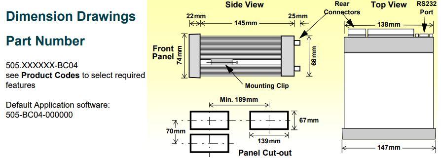 Contrec 505 BC04 Analogue Input Batch Controller Drawings