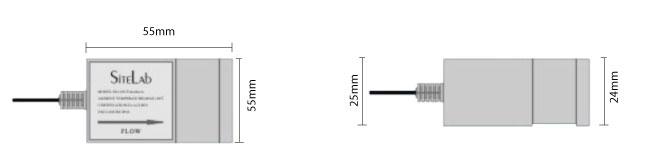 SiteLab SL1188 flowmeter Transducer dimensions