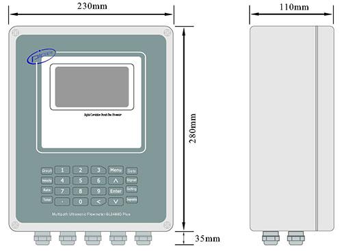 SL3488D Plus Flowmeter Transmitter Dimensions