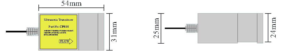 SiteLab SL1168 Ultrasonic Flowmeter Transducer Dimensions